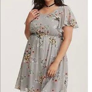 Torrid floral chiffon skater dress